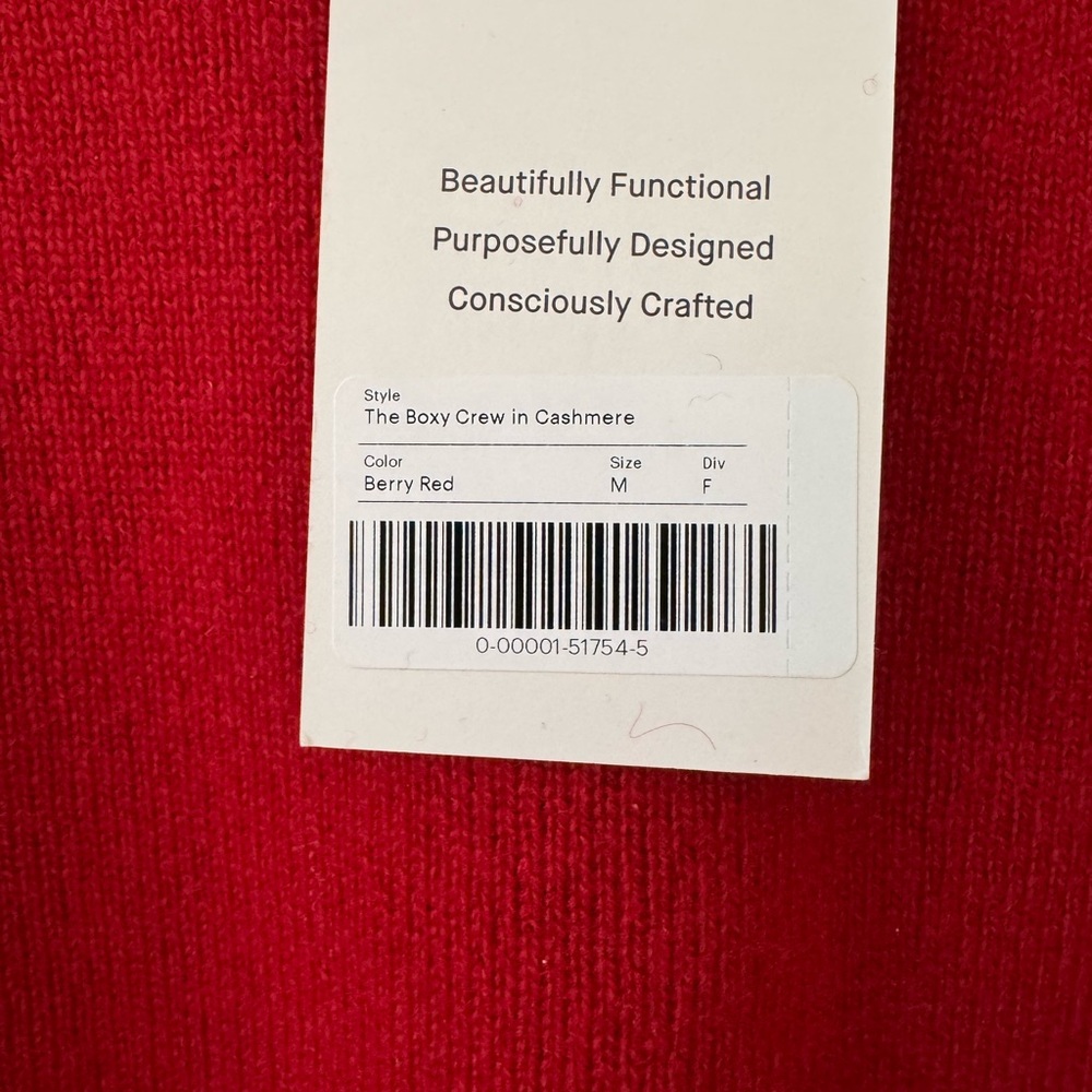 Everlane The Boxy Cashmere Crew in Berry Red Size Medium - Picture 5 of 6
